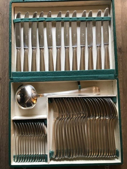 Frères Lurasco - LCF (Le Couvert Français) - 49 piece cutlery set (1) - Moderne milieu de siècle - Métal argenté