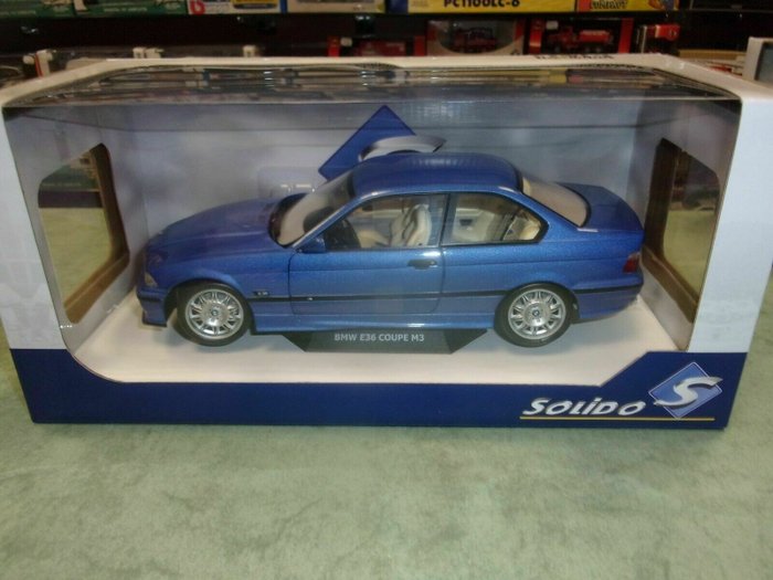 Solido 1:18-1990 BMW E36 M3 Coupe Blue Diecast Models 