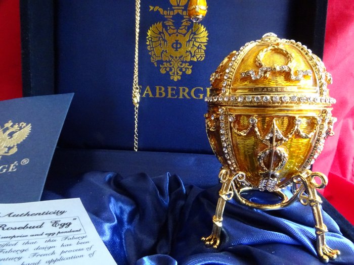 House of Faberge - Stile Fabergé - Uovo Imperiale - Base in cristallo oro 24 carati
