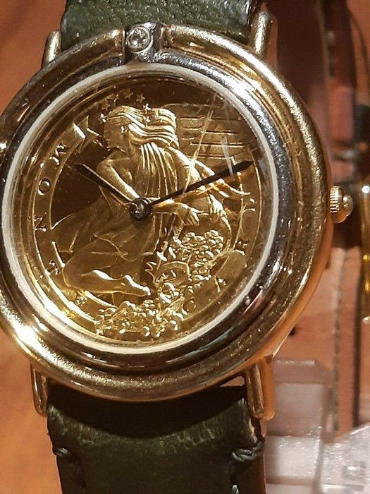 Franklin Mint - 腕錶-“ Monte Carlo”鑲有鑽石 - 銀, 24k鍍金