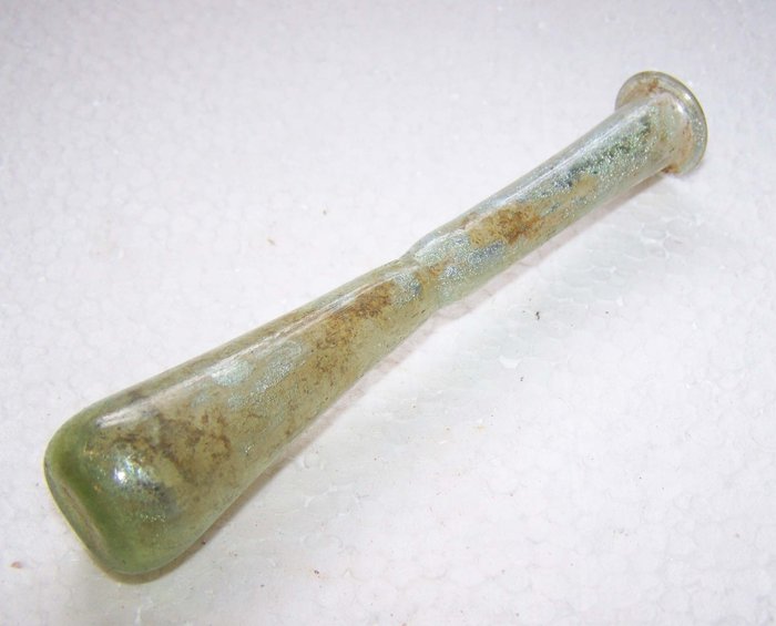 Ókori római Üveg (b-163) Római üveg lacrimarium - könnycsatorna - 2.2×0×12 cm - (1)