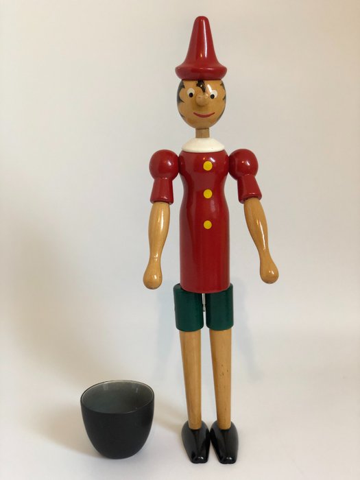 Figurine(s), Large Wooden Movable Pinocchio Doll, 50 cm (1) - Wood