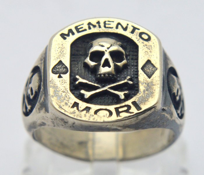 Freimaurer Ring "Memento Mori" (1) - .925 Silber