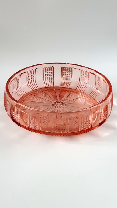 Verrerie Schmid (SV), Vannes-le-Chatel, France - Bowl (food bowl) very rare - Molded Press Glass / Crystal Rosalin