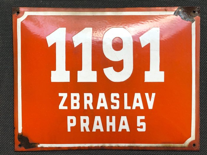 Straßenschild PRAG - Emaille