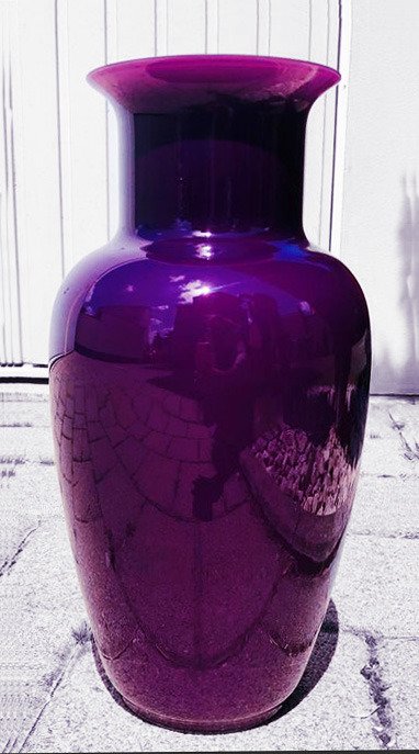 E. Rizzetto - De Majo - Big purple vase (36 cm) - Glass