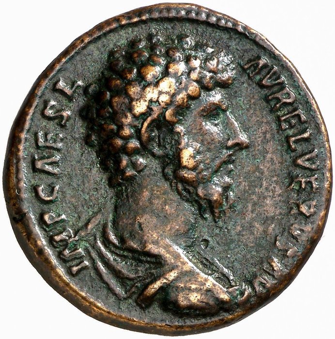 Romarriket - Sesterce - Lucius Verus (161-169 AD) CONCORDIA AVGVSTOR TR P/ COS II/ SC, Marcus Aurelius and Lucius Verus. - Bronze