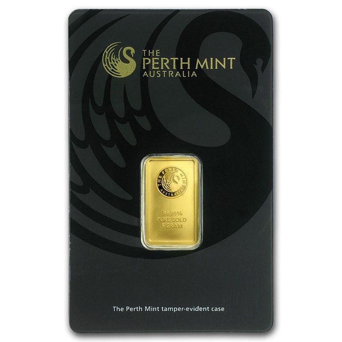 5 gram - Guld 999 - Perth Mint - Forseglet & Med certifikat