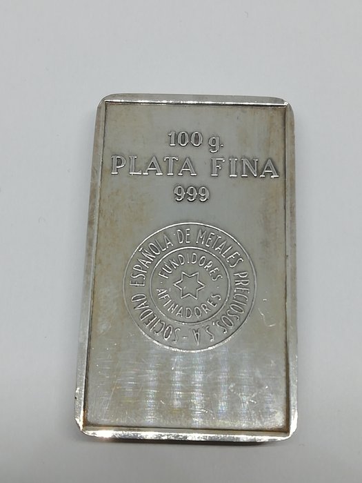 100 gram - Sølv 999 - Sociedad Española de Metales Preciosos - segl