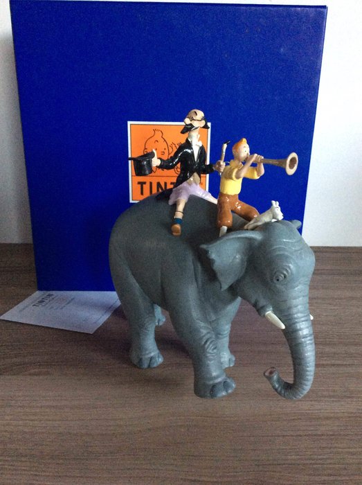 Tintin -  Statuette Moulinsart 46910 - Les cigares du Pharaon - Tintin et L'éléphant - (1998)