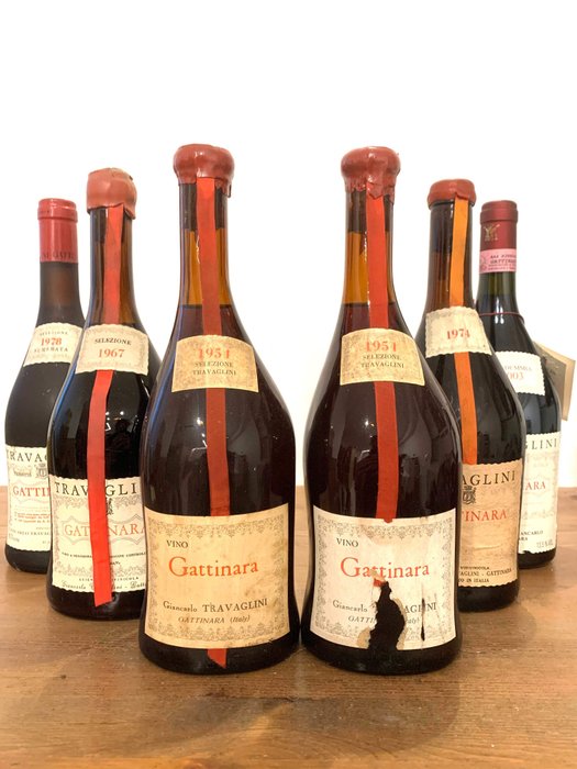 1954x2-1967-1974-1978-2003 Travaglini - Gattinara Selezione - 6 Flaschen (0,75 l)
