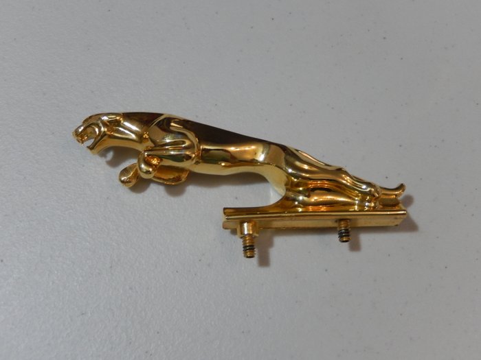 Emblema/Mascote - Original Gold Plated Jaguar Bonnet Leaper Car Mascot Hood Ornament - Jaguar