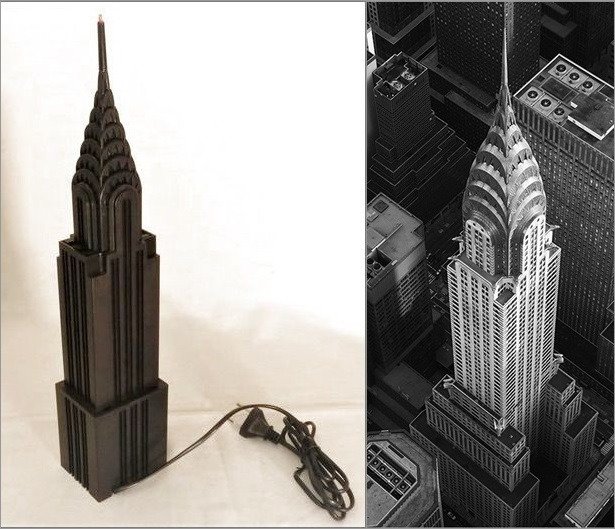 Kodak - Vintage - Ionizer, "Chrysler Building" skyskrapa (1) - Grattacielo  con la Punta Rossa illuminata -