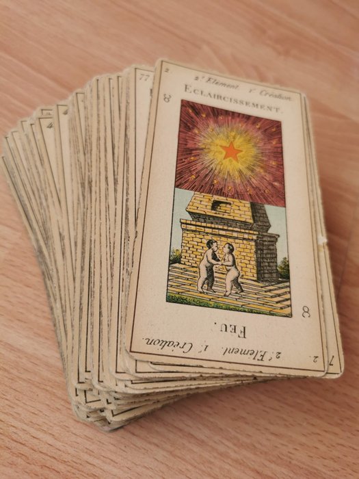 Maravillosas cartas de tarot parisinas antiguas, 78 piezas, B.P.Grimaud, París - Cartulina - Finales del siglo XIX
