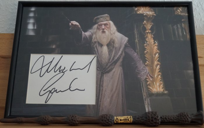 HWC Trading Photo encadrée avec autographe imprimé Michael Gambon Harry Potter Albus Dumbledore pour les fans du film 