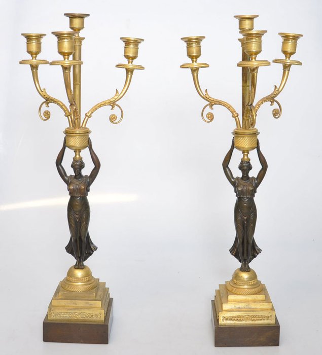 Candélabre (2) - Empire - Bronze (doré) - XIXe siècle