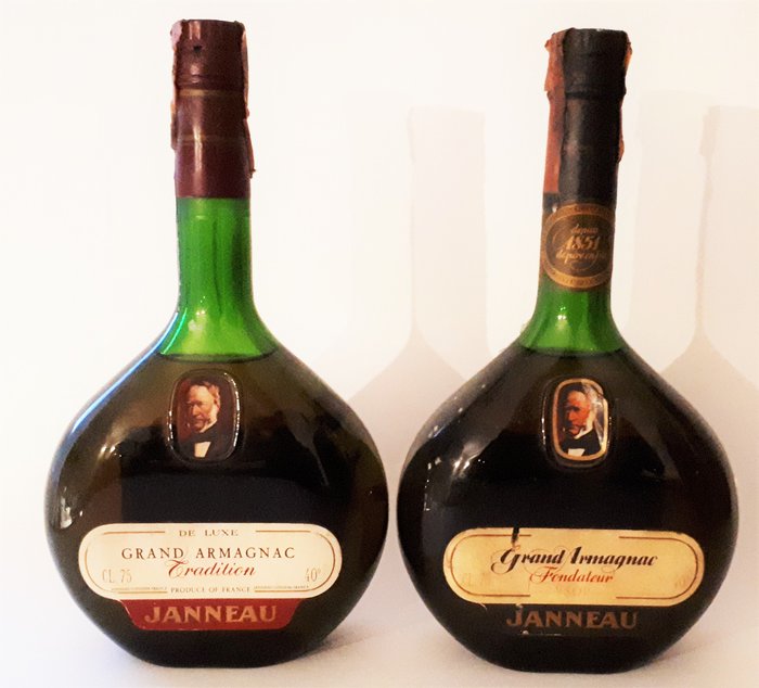 Janneau - Grand Armagnac Tradition & Fondateur VSOP - b. Década de 1970 - 75 cl - 2 botellas