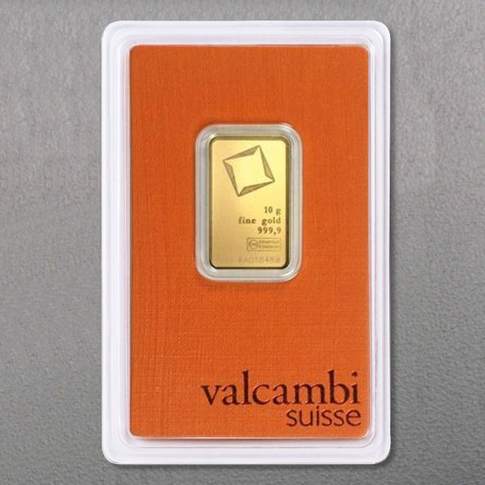10 克 - 金 .999 - Valcambi（瑞士） - 密封且带证书