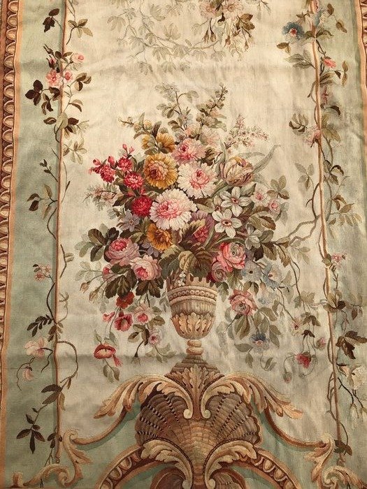 Tapestry panel, Aubusson tapestry door - Napoleon III - Cotton, Wool - Late 19th century