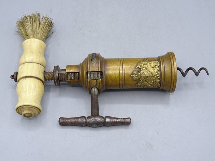Sacacorchos Thomason Patent King's-Screw - Acero, Hueso, Latón - Segunda mitad del siglo XIX