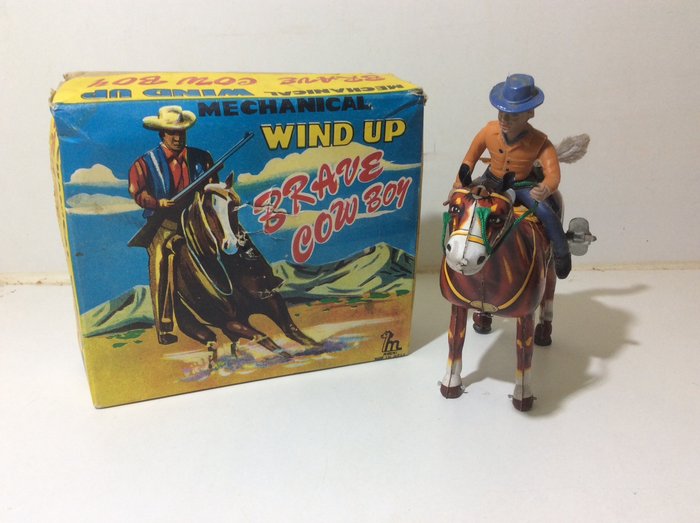 mikuni - cowboy - Brave cowboy - vaquero a caballo Blikken paard met cowboy - 1950-1959 - Japón