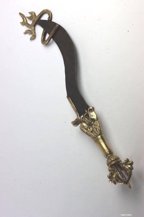 Khadga, lángoló kard - bronz /acél - Nepál - Late 20th century