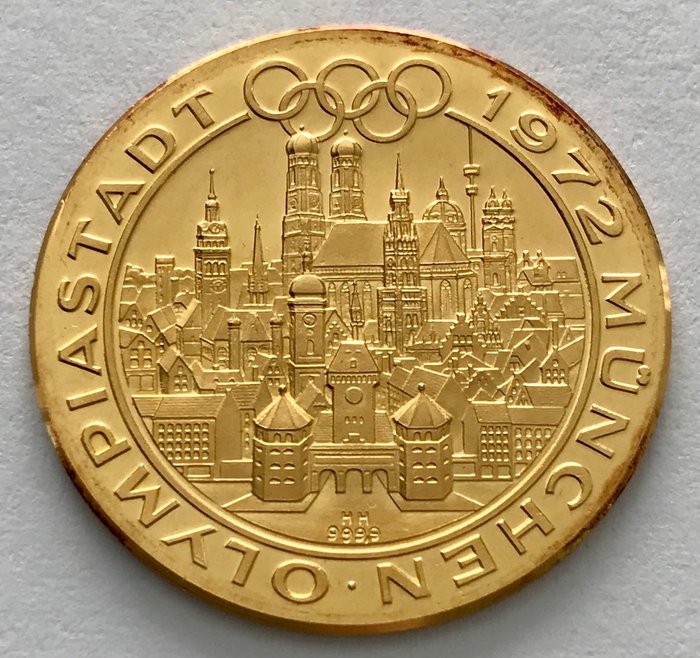 德國 - Medaille 1972 - Olympische Spiele München - 金色