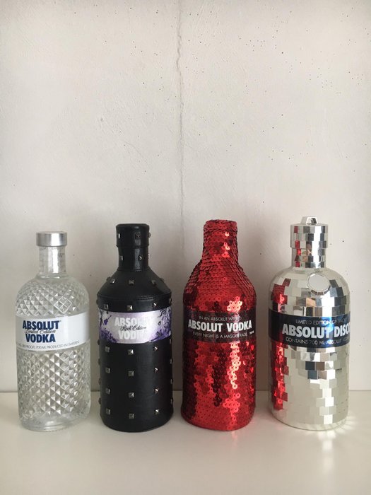 Absolut Vodka - limited editions - b. Jaren 2000 tot heden - 70cl - 4 flessen