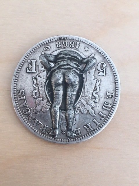 France - Napoléon III - 5 Francs 1868-A (Paris) - Monnaie satirique - Silver