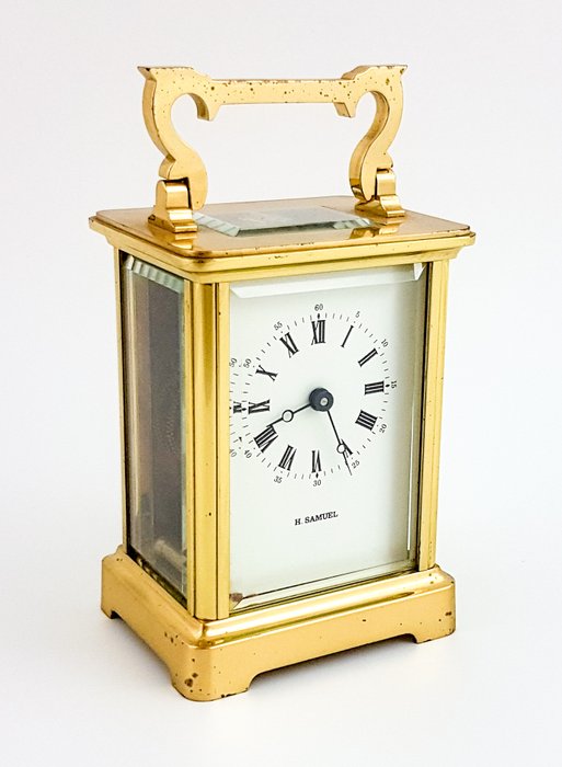 Carriage clock - H.Samuel - Brass, Enamel, Glass - Second half 20th century