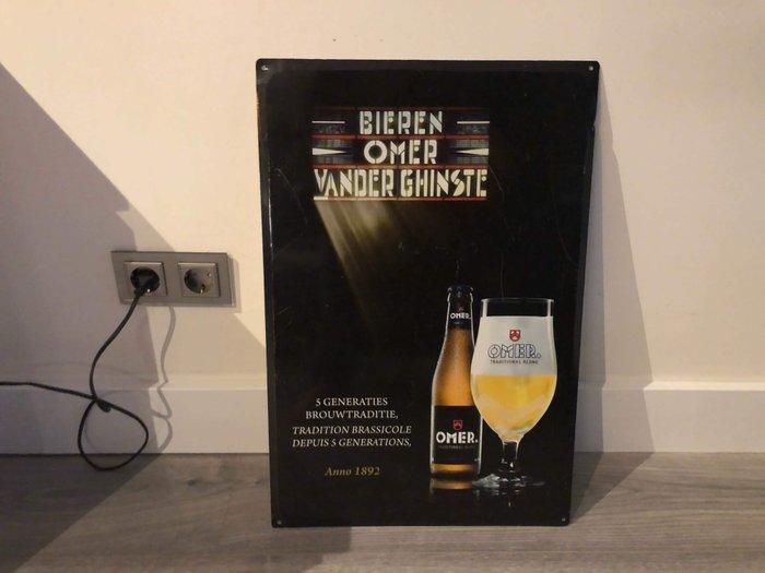 奥梅尔·范德·欣欣斯特比利时啤酒广告招牌 - 金属