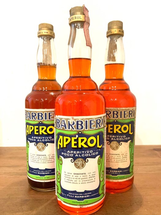 Barbieri - Aperol - b. Anni '70, Anni '80 - 1,0 litri - 3 bottiglie -  Catawiki
