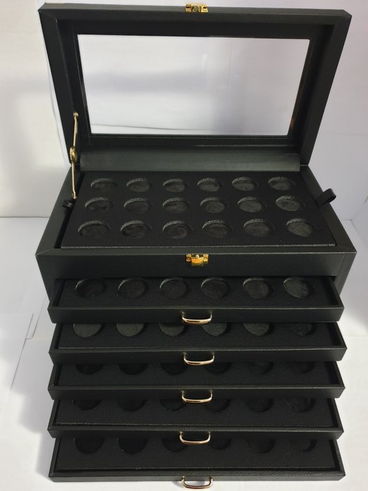 Accessories. Coin case with 7 layers / 9 coins per layer - for 126 coins - Skai Leather