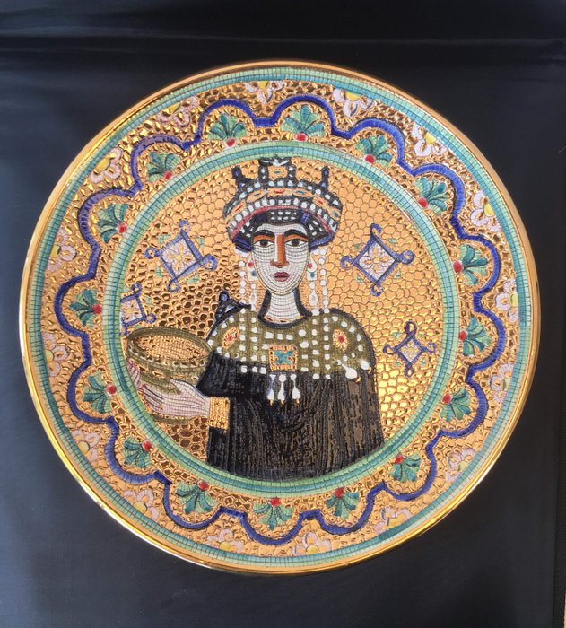 Gialletti V.G.  - Deruta  - Plate, Bysantinsk stil - Keramikk