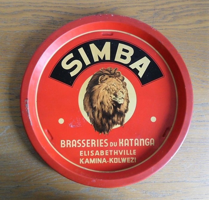 Ets Schuybroek Anvers - SIMBA刚果-比利时广告啤酒托盘 (1) - 金属