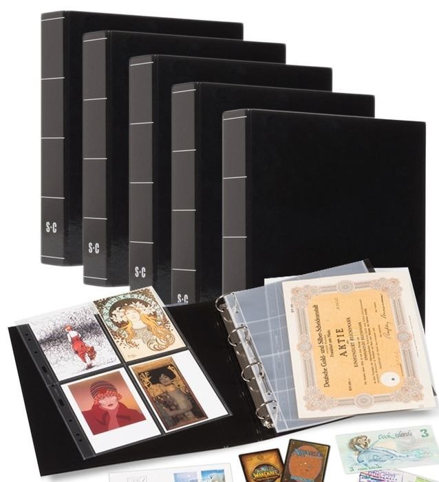 5 albums cartes postales + 50 feuilles GRANDE 4 compartiments (Neuf) - tour d'éclairage - 2020
