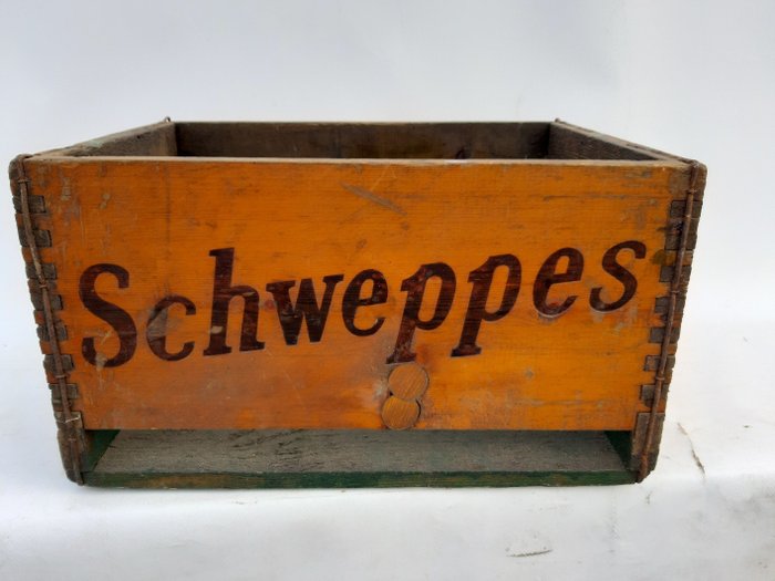 schweppes - antigua caja de bebidas (1) - Madera