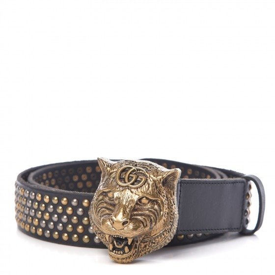 gucci feline belt studded