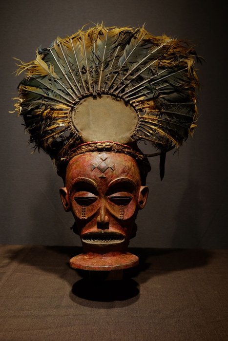 Mask - Wood - Chihongo  Chilunga- NO RESERVE PRICE - Chokwe - Congo DRC 