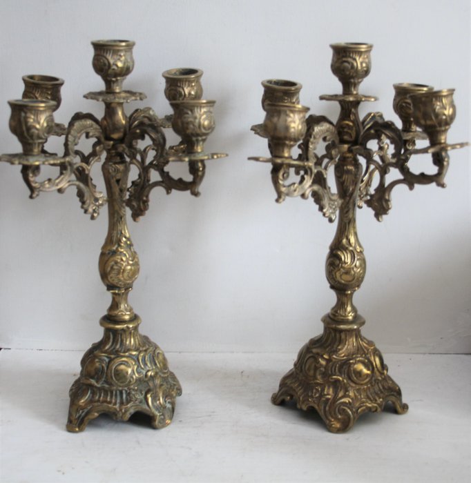 Kerzenständer, Kronleuchter (2) - Barock - Bronze