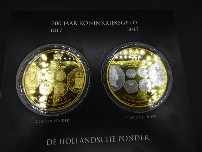 Holandia - "De Hollandsche Ponder" Platinum Edition 200 jaar koninkrijksgeld - Miedź