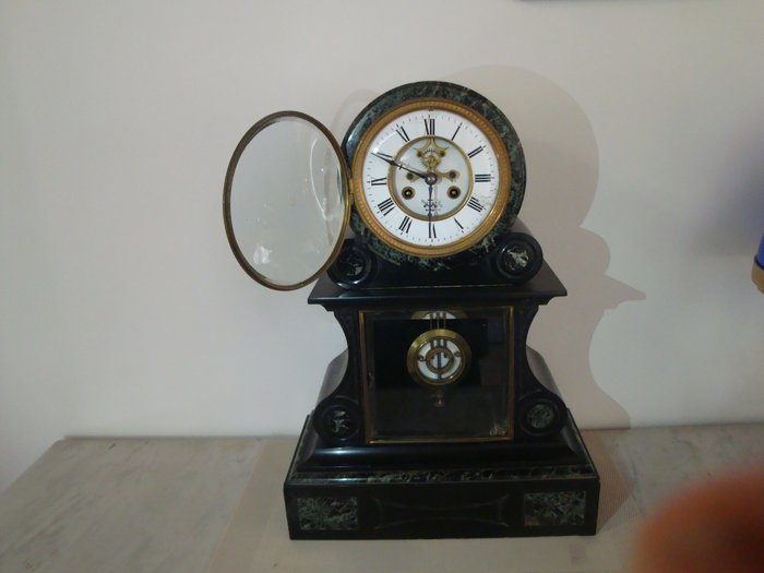 公证人1855年的钟摆银牌 - 大理石 - 19世纪中期