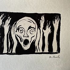 The Scream Der Schrei Edvard Munch Kuscheltier Stofftier 29cm mit Sound Neu 