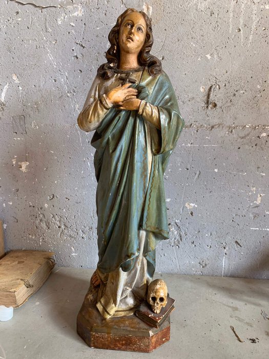 Skulptur, Maria Magdalena - 50 cm - Holzzellstoff - Anfang des 20. Jahrhunderts