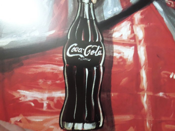 Menina Coca-Cola con Mickey offset- 80X60CMS CARTEL DE Antonio de Felipe