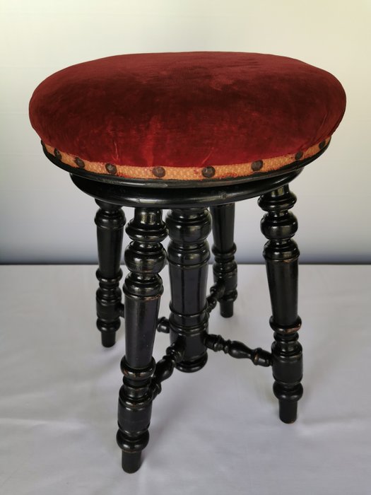 Victorian Piano Stool Monogram Ne, Monogram Vanity Chair