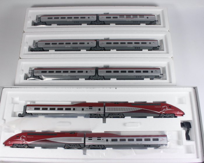Märklin H0 - 37794/43424/-34/-44 - Train unit - 10-piece PBKA Thalys 4303, with all extensions - Thalys International