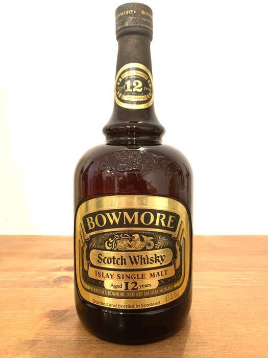 Bowmore 12 years old Islay Single Malt - Original bottling - b. 1980-tallet - 1.0 Liter