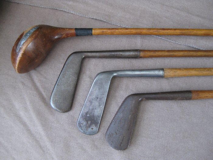 Antiguos palos de golf de principios del siglo XX (4) - Madera - Principios del siglo XX