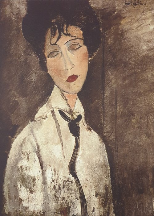 Slump compliance Tom Audreath Amédéo Modigliani ( d'après) - Femme à la cravate noire - Catawiki